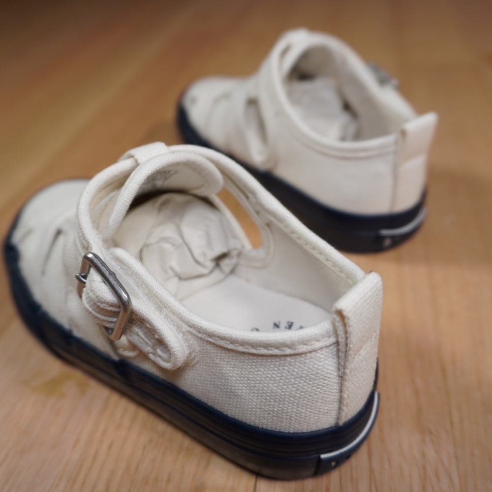 Polo Ralph Lauren Bryn Fisherman II Cream Navy Toddler Size 9 Canvas Brand New - Picture 6 of 12